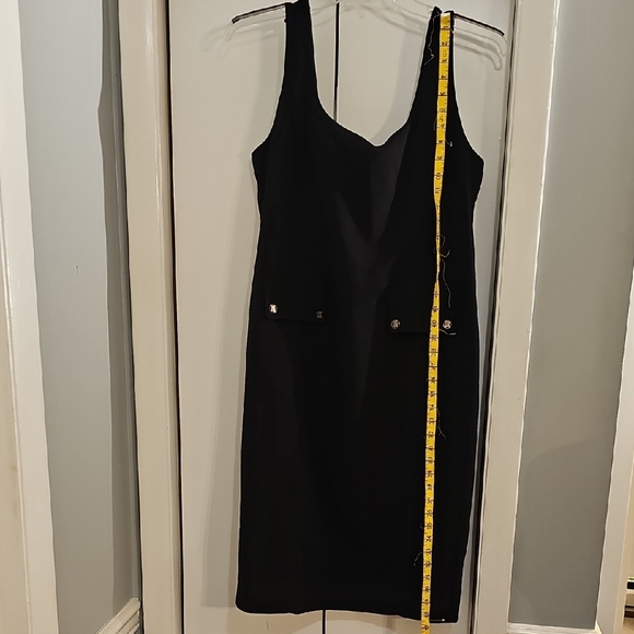 Karl Lagerfeld Black Sheath Midi Dress - Picture 2 of 8